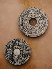 Wooden Engraved Tealight Holders - (Set of 2) Mandala