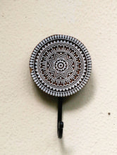 Load image into Gallery viewer, Wooden Engraved Wall Hook - Round - The India Craft House 