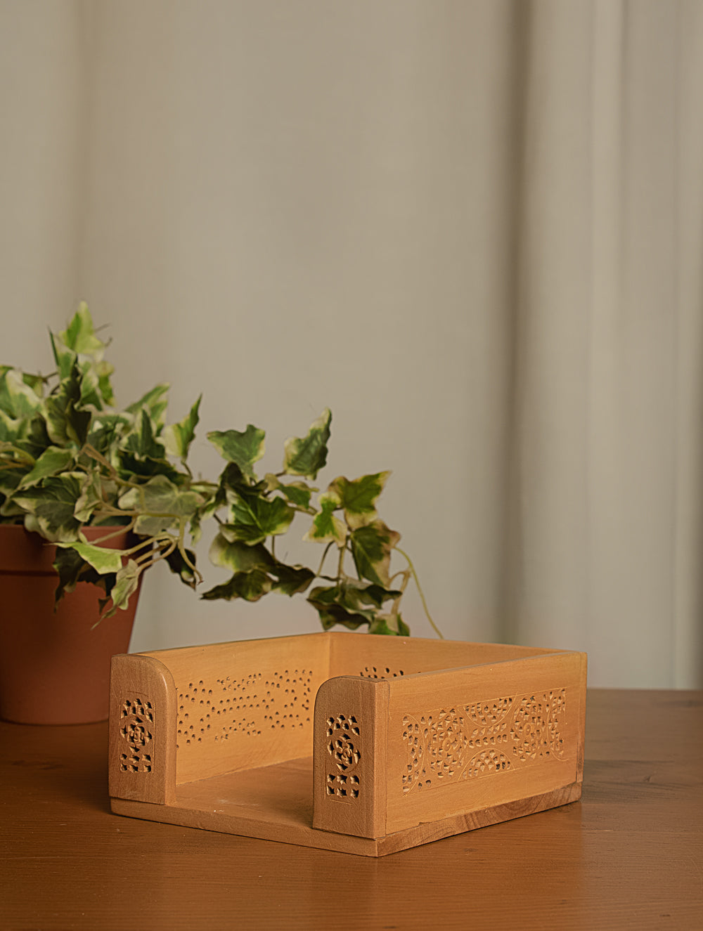 Wooden Jaali Desk Set (2 pc Set)