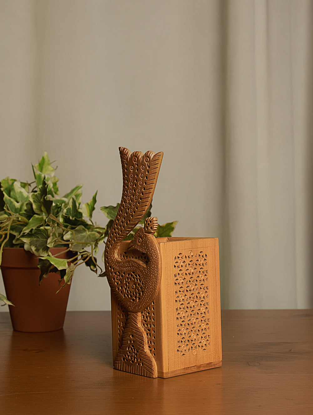 Wooden Jaali Desk Set (3 pc Set)