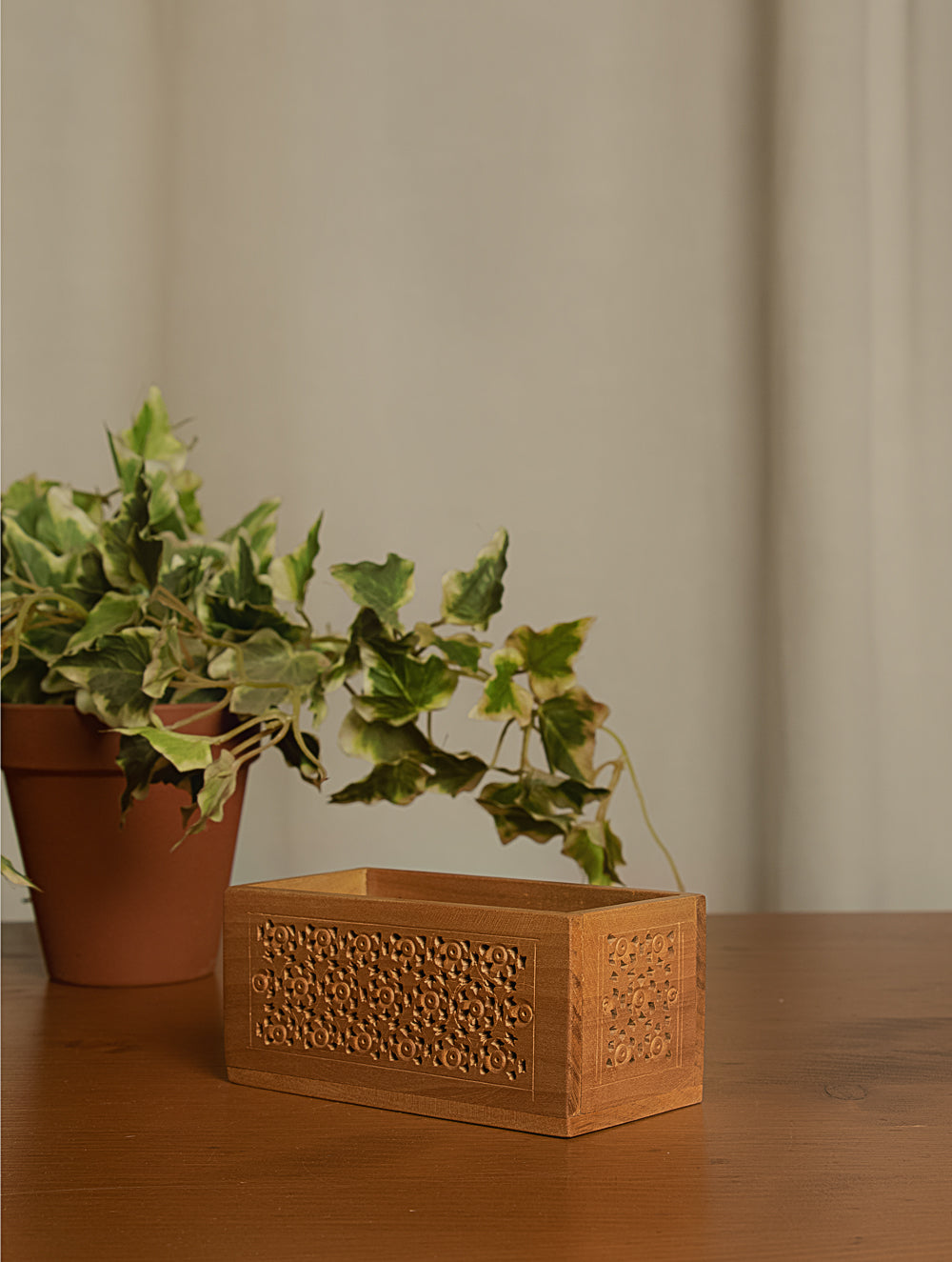 Wooden Jaali Desk Set (3 pc Set)