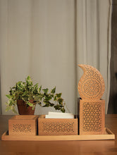 Load image into Gallery viewer, Wooden Jaali Desk Set (4 pc Set)
