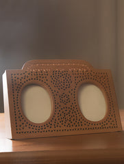Wooden Jaali Double Frame - Oval. Small