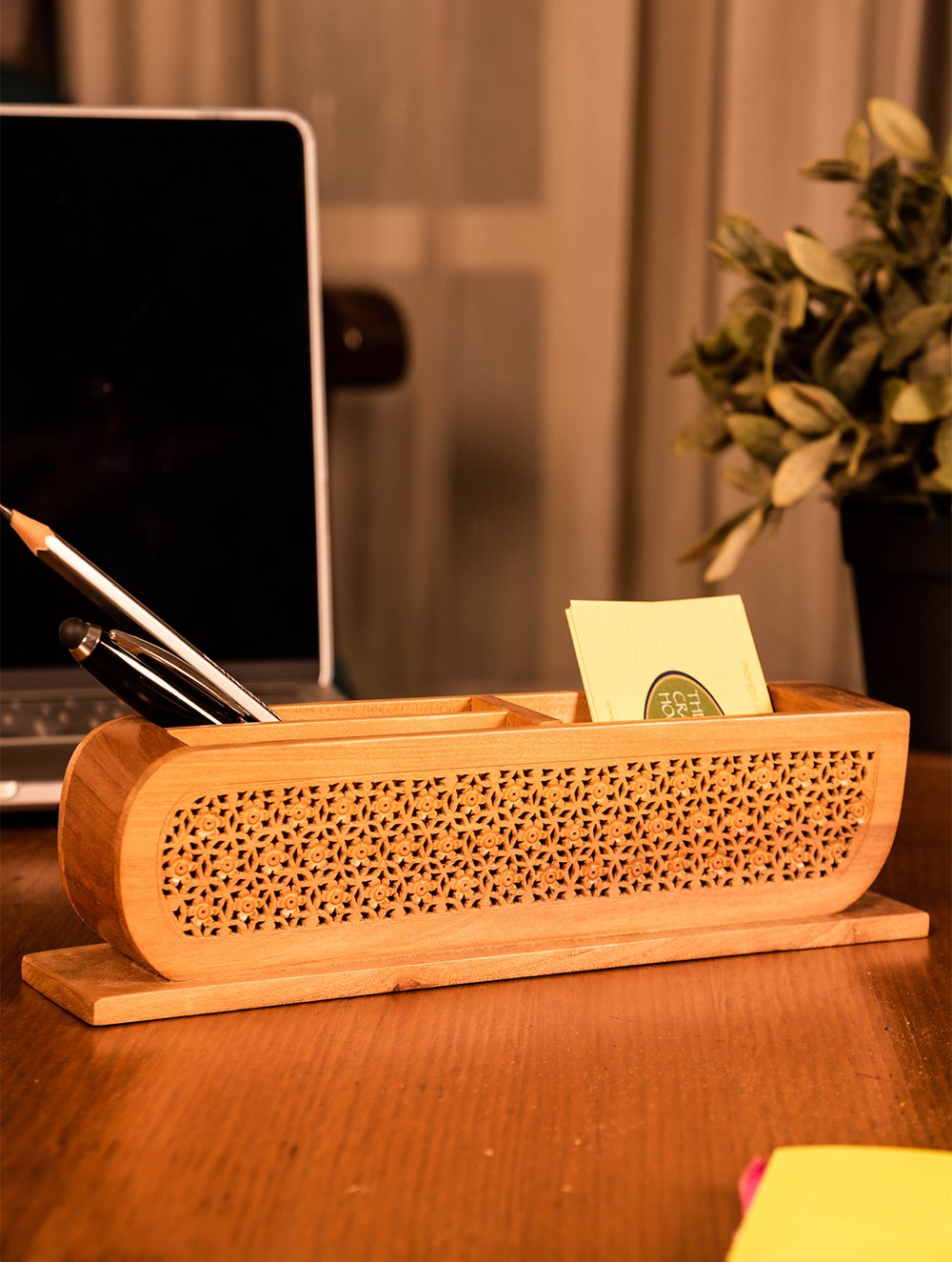 Wooden Jaali Stationery / Paper Holder