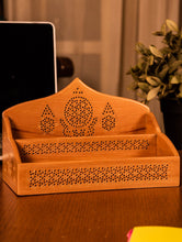 Load image into Gallery viewer, Wooden Jaali Stationery / Paper Holder