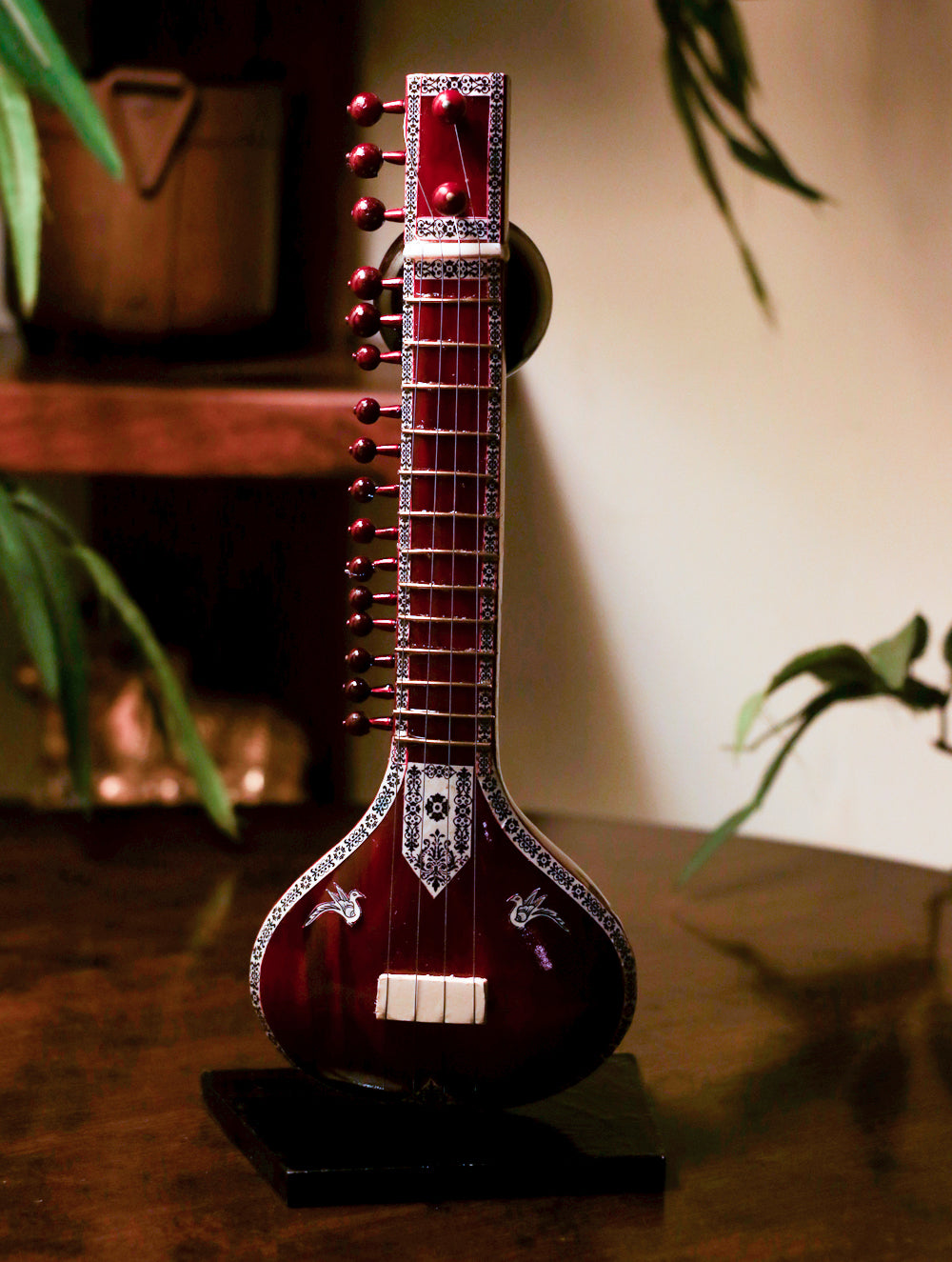 Load image into Gallery viewer, Wooden Miniature Musical Instrument Curio - Sitar