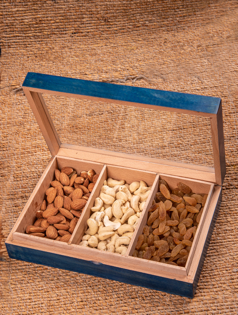 Wooden Multi-Utility Spice Box - Rectangular (3 Sections)
