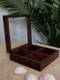 Wooden Multi-Utility Spice Box - Square (4 Sections)