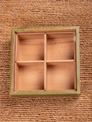Wooden Multi-Utility Spice Box - Square (4 Sections)