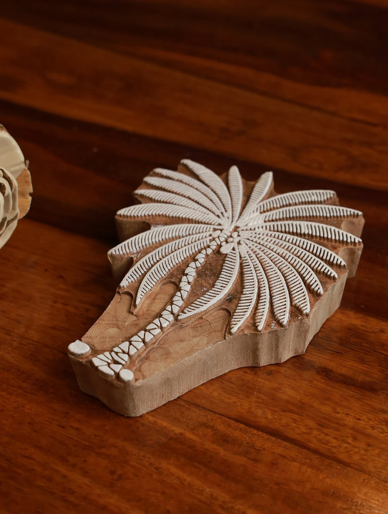 Buy Wooden Engraved Printing Block / Curio The Palm Tree Online
