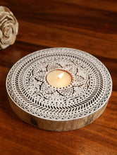 Load image into Gallery viewer, Wooden Engraved Tealight Holder (Large) - Circle