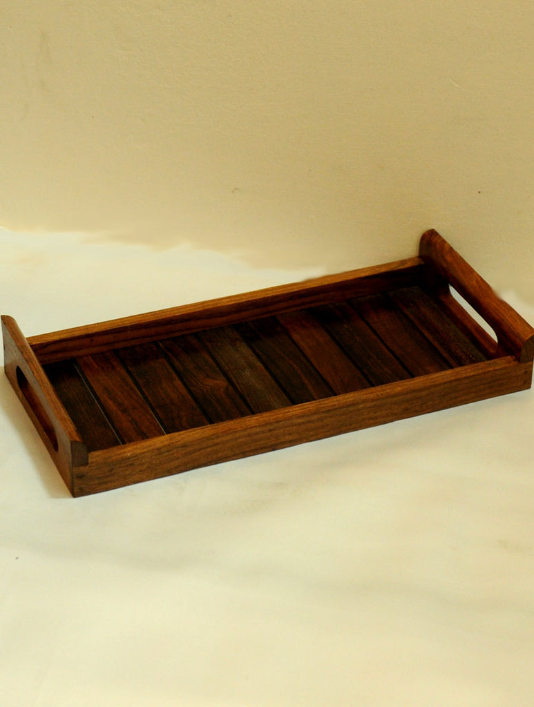 Wooden Panel Tray, Long - The India Craft House 
