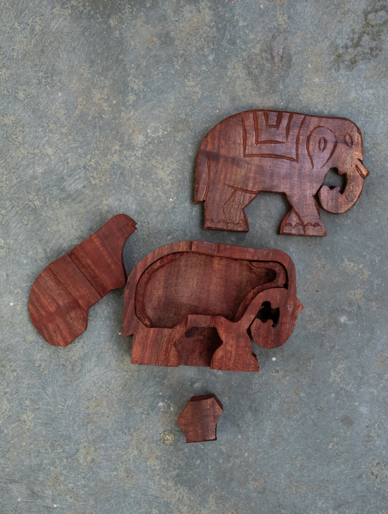 Wooden Puzzle - Elephant - The India Craft House 
