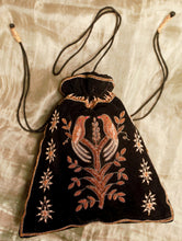 Load image into Gallery viewer, Zardozi and Resham Embroidered Evening Potli Bag - Black birds