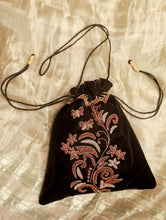 Load image into Gallery viewer, Zardozi and Resham Embroidered Evening Potli Bag - Black Floral