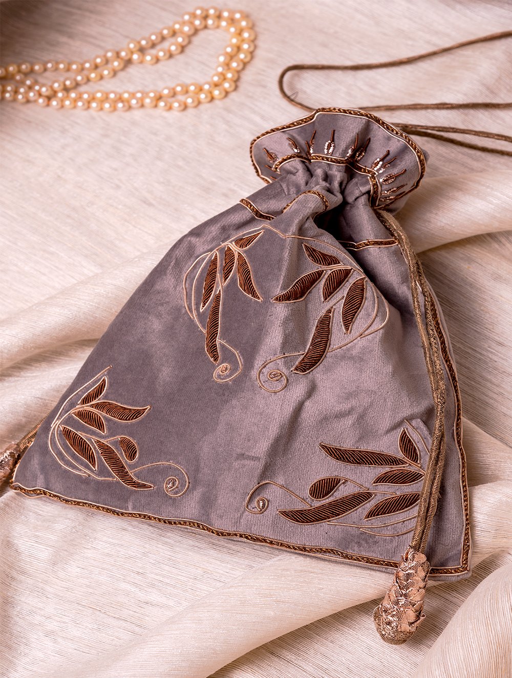 Buy Handmade Lilac Embellished Potli Bag Online  Odette