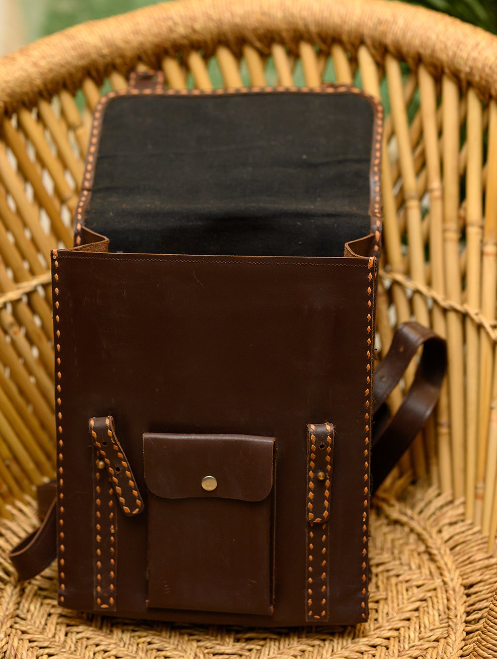 Load image into Gallery viewer, Handcrafted Leather Backpack with Hand Stitch Detail