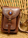 Handcrafted  Leather Cross Body Bag  With Hand Stitch Detail