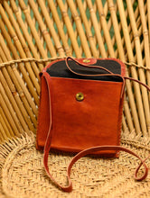 Load image into Gallery viewer, Handcrafted  Leather Cross Body Bag With Hand Stitch Detail